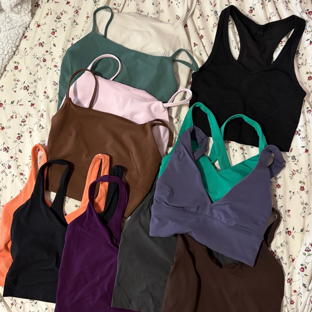 lululemon sports bras + tanks size 2 lot (12 items)